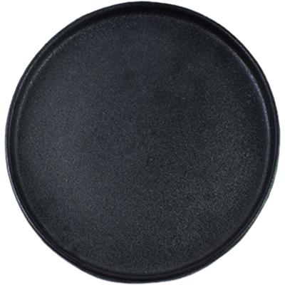 China Home Hotel Restaurant Customized Matte Glaze black ceramic Dinner plate 10.5 inch Ceramic plate cheap solid Charger plate for hotel for sale