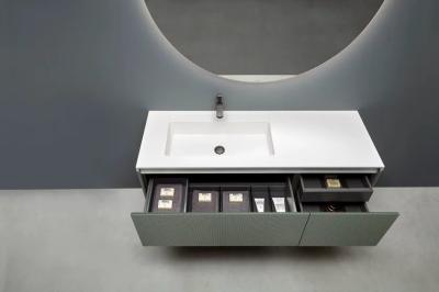 China Modernes, grünes und rotes Bad, Doppelsink-Badschrank zu verkaufen