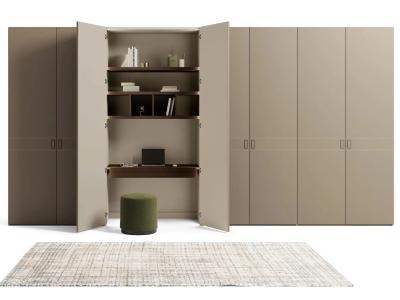 China Modern Customized Leather Wardrobe Fitted Bedroom Closet for sale