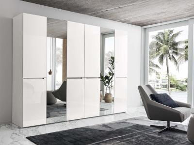 China Custom witte lak garderobe op maat Moderne garderobe met spiegel deur penals Te koop