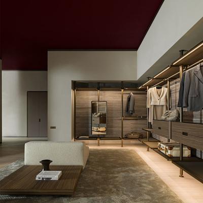 China Roupas modernas de luxo organizador armário armazenamento armário com porta de vidro para quarto à venda