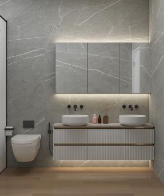 Cina Modern Vanity Slate Countertop Pvc WC Bagno Armadio Con Lavabo E Specchio in vendita