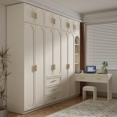 China Estilo francés 18mm Melamina Mdf Tablero Armario Blanco Dormitorio Casa Armario de madera sólida en venta