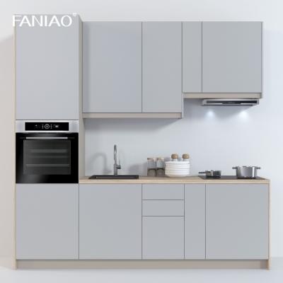 China Modern Melamine Kitchen Cabinets Golden Supplier Handleless Small Kitchen Cabinet For Apartment for sale