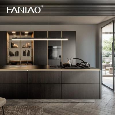 Chine Luxury Modular Cabinets Kitchen Design Wooden House Furniture Melamine Board Modern Wall Kitchen Cabinet à vendre