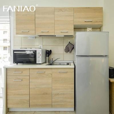 China Custom Kitchen Countertop With Cabinet Mini Hotel Apartment Kitchenette Modular Melamine Kitchen Cabinets for sale