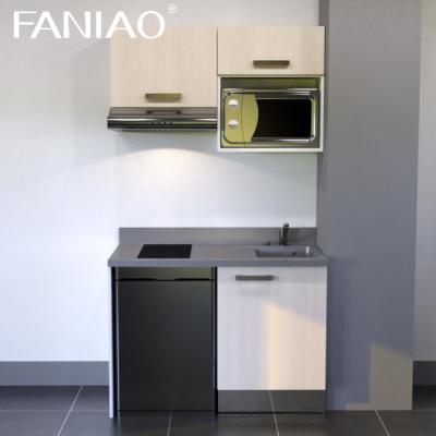 China Armarios modernos de cocina pequeña con fregadero de tazón único para diseño de apartamentos de habitación pequeña en venta