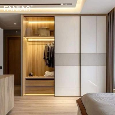 China Hotel Project Garderobe Fabrikant Hotel slaapkamer Op maat gemaakte schuif- of scharnierdeuren Garderobe Te koop