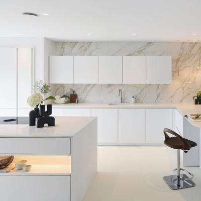 China Wholesale Modern White L Shaped Melamine Kitchen New Design Kitchen Cabinets for sale