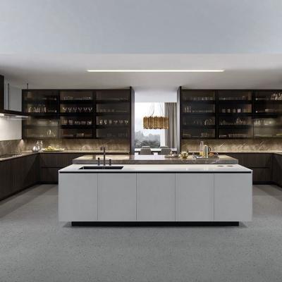 China China Supplier Custom Wood Kitchen Cabinets Trade Modern Fitted Complete Kitchens Design Units for sale