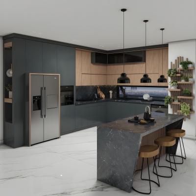 Cina Mobili personalizzabili Hotel moderno Casa appartamento PVC laminato Armadio da cucina Legno rivestimento in vendita