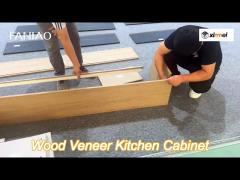 latest modern luxury solid wood veneer kitchen cabinet for villa house building project