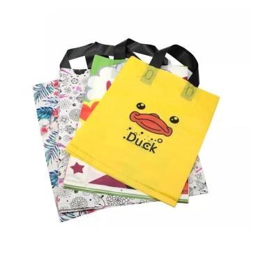 China Recyclable Custom Biodegradable Soft Loop Handle Plastic Shopping Bags , Durable Plastic Bag for sale