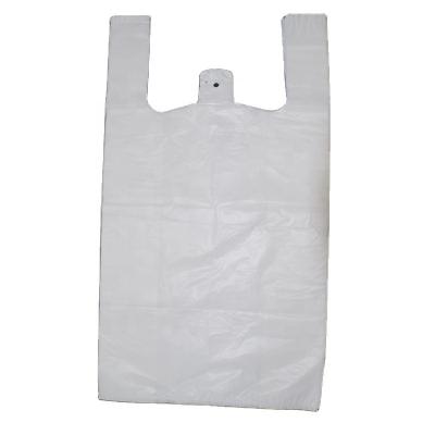 China Custom Biodegradable Virgin Material White T-shirt Biodegradable Printed HDPE Plastic Shopping Bags With Logo for sale