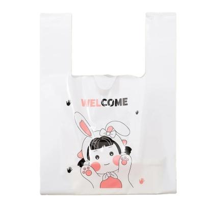 China Recyclable Wholesale Custom Printed Design Logo Plastic T-shirt Bags for sale