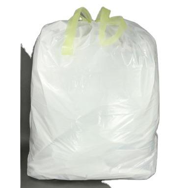 China BIODEGRADABLE Drawtape Handle Packing In Roll Waste Bag Garbage Bin Plastic Liner Used In Office And Home for sale