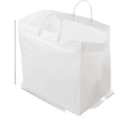 China Recyclable Outlet Bags Shopping Bags With Handles And Cardboard Bottom For Food Service , Take Out Clip for sale