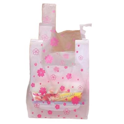 China Recyclable Grocery Bags Reusable T-Shirt Bags Thank You Reusable Shopping Bags Eco Friendly Takeout for sale