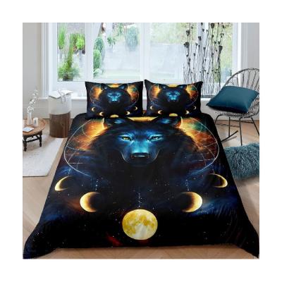 China Modern Folded Microfiber Duvet Set 3pcs Digital Printing Queen Size Comforter Duvet Cover Suitable For Double Bed With Internal Zipper for sale