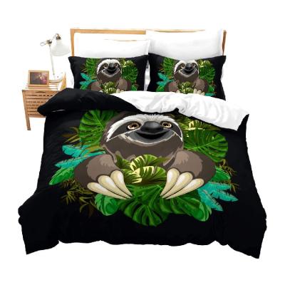 China Different Cartoon Folded Wild Sloth Animal Bed Printed Crib Bedding Set Warm Quilt Bedspread For Kids for sale