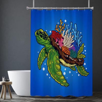 China Factory Direct Supply Viable Professional Luxury 3D Waterproof Polyester 100% Waterproof Fabric Digital Printing Bathroom Hotel Shower Curtain for sale