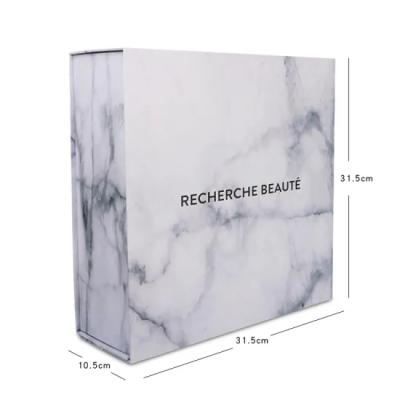 China Handmade Custom Luxury Marble Printing Folding Paper Box Gift Packaging Paper Box for sale