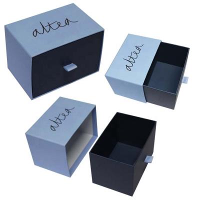 China Handmade Luxury Custom Drawer Box With Puller Gift Box With Tissue Paper for sale