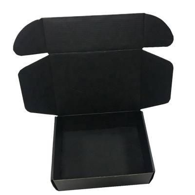 China Recyclable Black Foldable Paper Box Easy Shipping Black Paper Box For Shoes Packaging Shipping Carton for sale