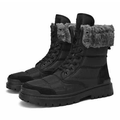 China Winter round men's factory boots fashion sport outdoor boot warm leather snow boots for men for sale