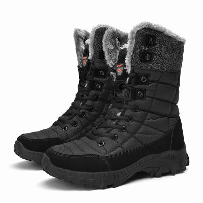 China Winter Round Waterproof Men's Fur Boots Fashion Duck Bot Warm Leather Snow Ladies Boots for sale