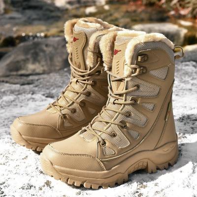 China Cushioning Fur Waterproof Winter Military Women Boots Fashion Duck Boot Warm Leather Snow Ladies Boots for sale