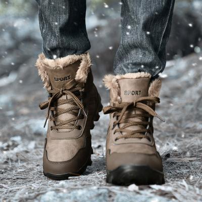 China Winter Waterproof Men's Fashion Trend Fur Boots Fashion Duck Man Botas Warm Leather Snow Boots for sale