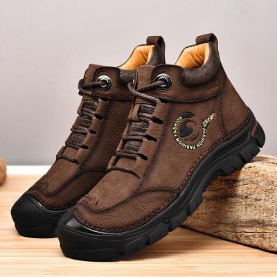 China Winter anti-skid men's factory boots shape snow to reject warm leather boots for men for sale