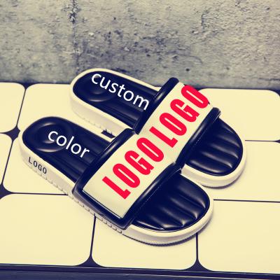 China Cushioning Factory Customize Designer Custom Logo Pvc Sleeper Sandals Fashion Men's Slippers Slippers For Men for sale