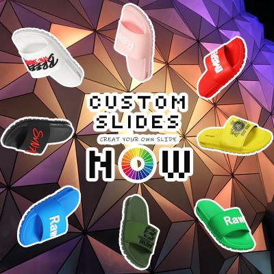 China Latest Style Lightweight PVC Custom Slides Design Of New Slides Custom Rubber Slipper For Men for sale