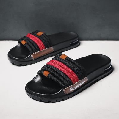 China Fashion Trend Mens Plain Slides Sandal Slipper Latest Design Black Slides Slides Custom Logo Men's Flat Slippers Sandal Men's Slippers for sale