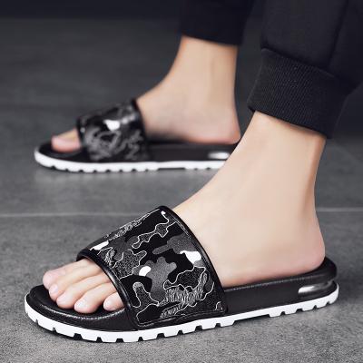 China Men's Anti-Slip PVC Cushion Sandals Outsole Summer Slides Blowing Rubber House Digital Printed On Insole Prints Kids Air Slippers for sale