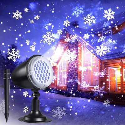 China Amazon Hot Selling Modern Led Double Outdoor Led Snowflake Christmas Snowfall Spotlight for sale