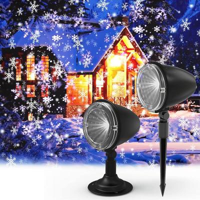 China Modern Xmas Aurora Snowflake Outdoor Double Led Snowflake Projector for sale