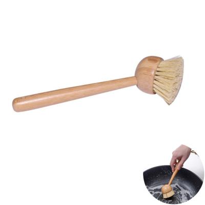 China Sustainable Kitchen Cleaning Brush Sisal Palm Dishwashing Brush Pot Brush With Individual Packing Box for sale