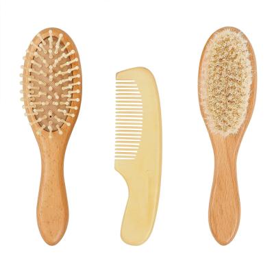 China Factory Direct Selling Baby Hair Brush Newborn Baby Hair Brush Home Wooden Hair Reading Brush for sale