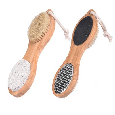 China Callus Remover Long Handle Double Sides Foot Rasp Callus Remover Bath Brush With Pumice Stone for sale