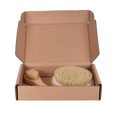 China Custom Detachable Boar Wood Bristle Body Handle Bath Dry Brush for sale