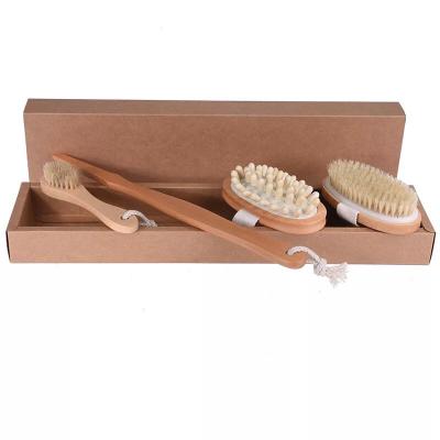 China EXFOLIATE Customized Logo Cellulite Exfoliating Dry Skin Brushing Body Brush Set for sale