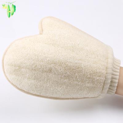 China All Natural Natural Lufah Bath Exfoliating Mitt Scrubber Loofah Sponge Mitt Washcloths Pour Bath Mitt for sale