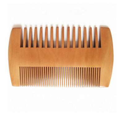 China Good Quality 100% Logo Custom Natural Handmade Double Sided Wooden Comb Pocket Comb Beard Comb For Men for sale