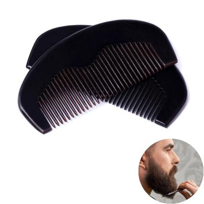 China Pocket Home High Quality Custom Handmade Hair Logo Black Wooden Beard Comb For Man for sale