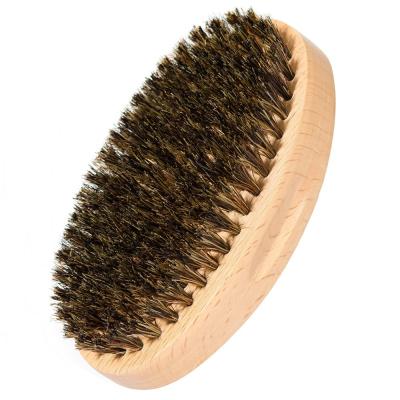 China Factory Wholesale OEM Handmade Natural Wood 100% Soft Boar Bristle Beard Brush for sale