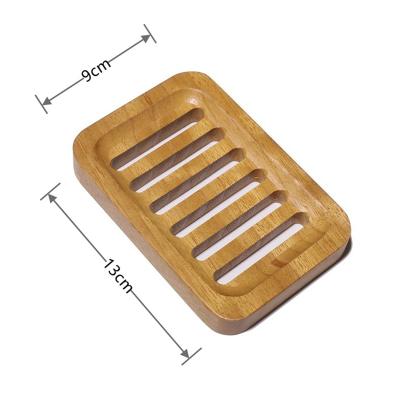 China Modern Natural Teak Wooden Soap Dish Tray Holder Storage Rack Plate Box Container For Bathing Shower Bathroom for sale