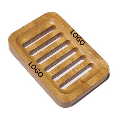 China Modern Wholesale Biodegradable Teak Wood Soap Box Dish Drying Rack Tray For Bathroom for sale